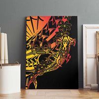 Gradient Marquesas Islands Canvas Wall Art Marquesan Matatiki Hammerhead Shark Patutiki - Polynesian Pride