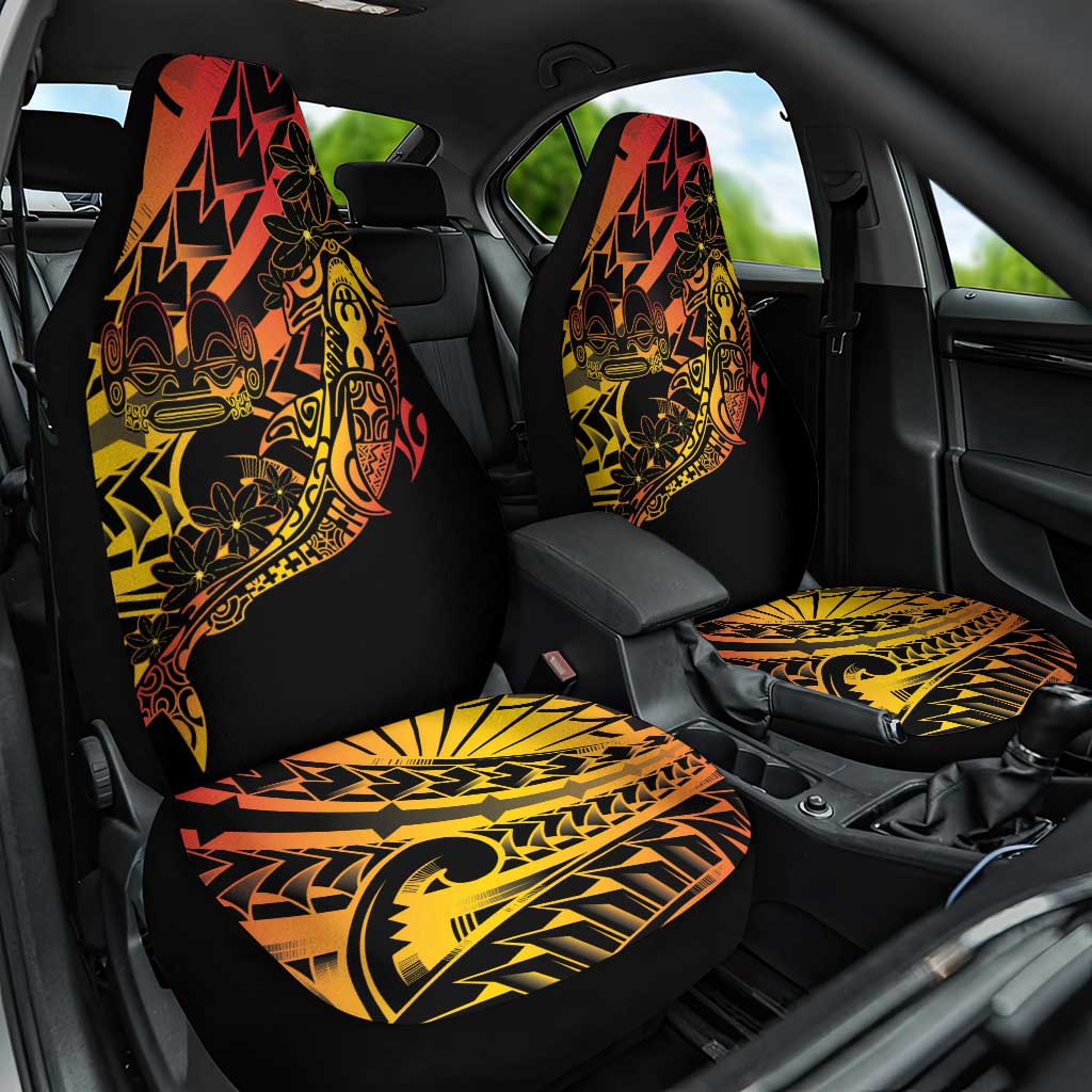 Gradient Marquesas Islands Car Seat Cover Marquesan Matatiki Hammerhead Shark Patutiki - Polynesian Pride