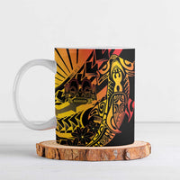 Gradient Marquesas Islands Ceramic Mug Marquesan Matatiki Hammerhead Shark Patutiki - Polynesian Pride