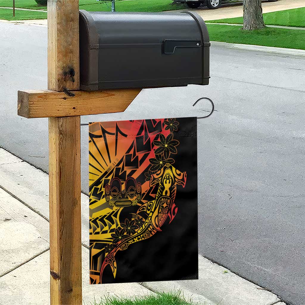 Gradient Marquesas Islands Garden Flag Marquesan Matatiki Hammerhead Shark Patutiki - Polynesian Pride