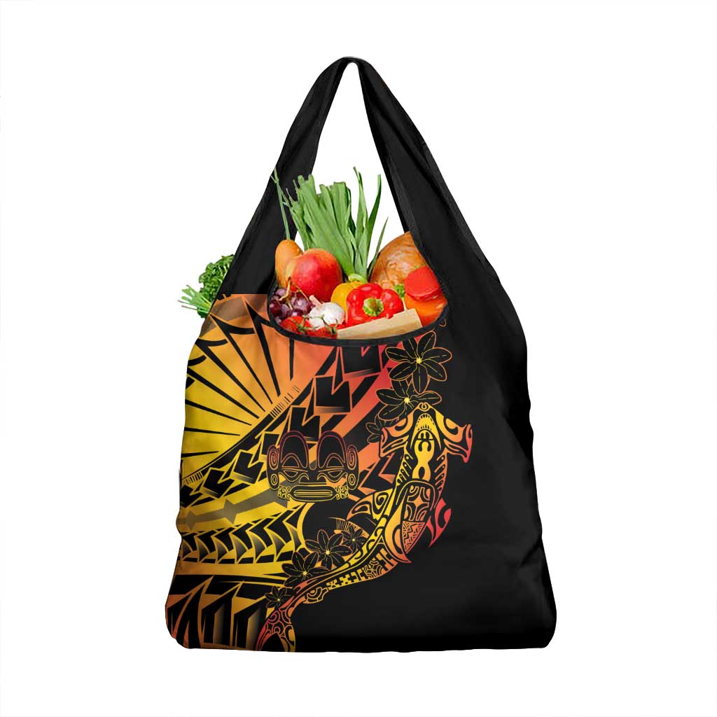 Gradient Marquesas Islands Grocery Bag Marquesan Matatiki Hammerhead Shark Patutiki - Polynesian Pride