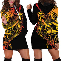 Gradient Marquesas Islands Hoodie Dress Marquesan Matatiki Hammerhead Shark Patutiki - Polynesian Pride