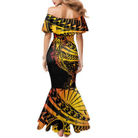Gradient Marquesas Islands Mermaid Dress Marquesan Matatiki Hammerhead Shark Patutiki - Polynesian Pride