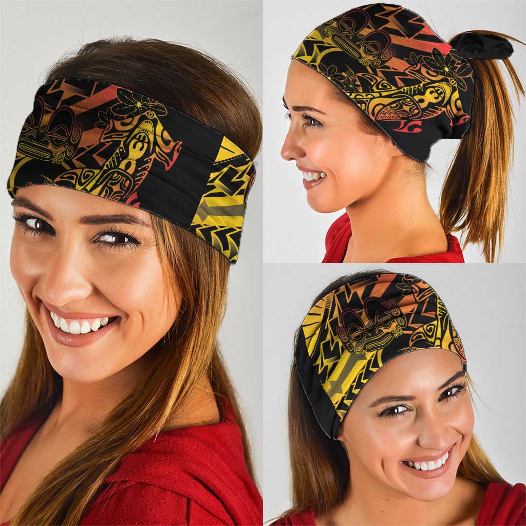 Gradient Marquesas Islands Neck Gaiter Marquesan Matatiki Hammerhead Shark Patutiki - Polynesian Pride