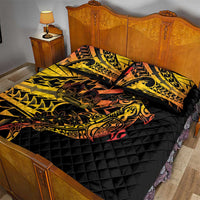 Gradient Marquesas Islands Quilt Bed Set Marquesan Matatiki Hammerhead Shark Patutiki - Polynesian Pride