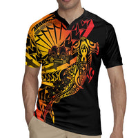 Gradient Marquesas Islands Rugby Jersey Marquesan Matatiki Hammerhead Shark Patutiki - Polynesian Pride