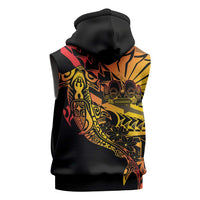 Gradient Marquesas Islands Sleeveless Hoodie Marquesan Matatiki Hammerhead Shark Patutiki - Polynesian Pride