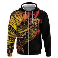Gradient Marquesas Islands Zip Hoodie Marquesan Matatiki Hammerhead Shark Patutiki - Polynesian Pride