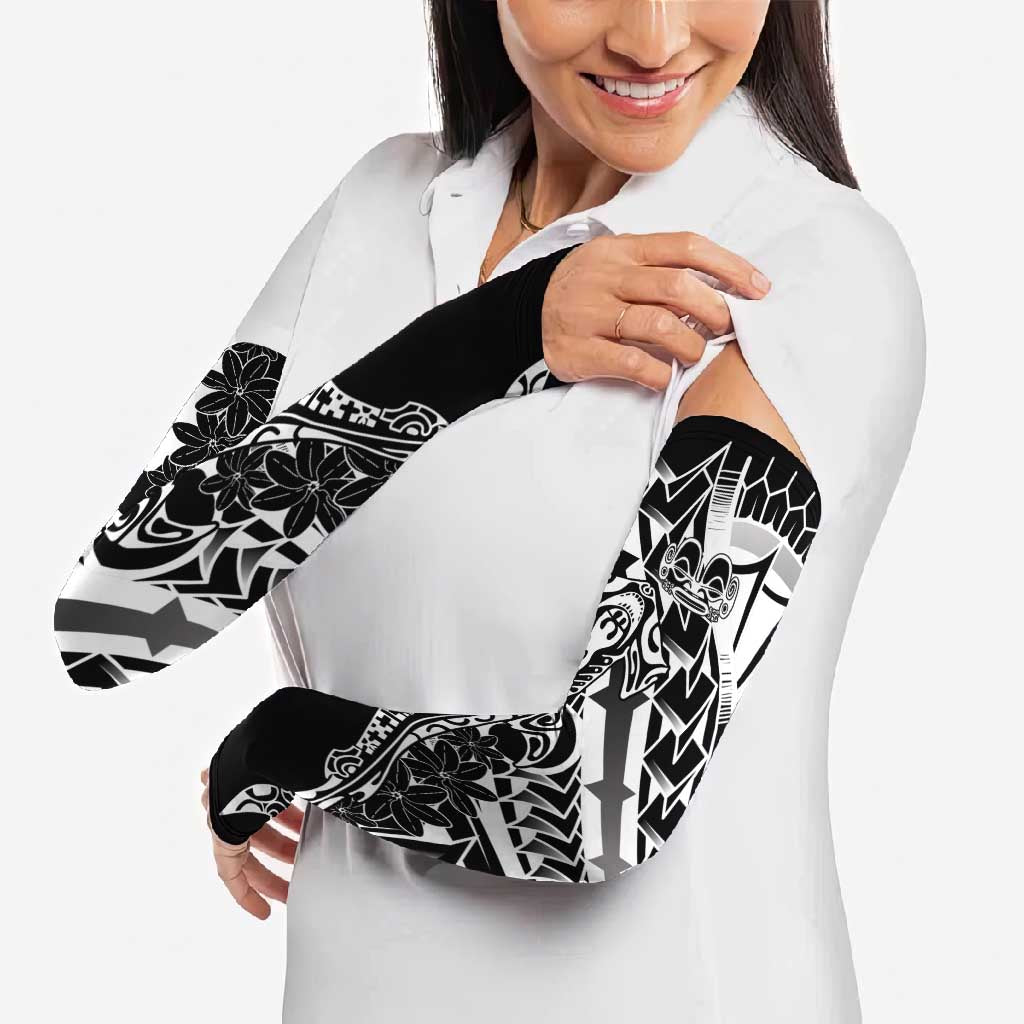 Black White Marquesas Islands Arm Sleeves Marquesan Matatiki Hammerhead Shark Patutiki - Polynesian Pride