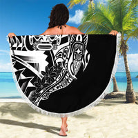 Black White Marquesas Islands Beach Blanket Marquesan Matatiki Hammerhead Shark Patutiki - Polynesian Pride
