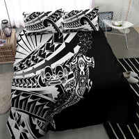 Black White Marquesas Islands Bedding Set Marquesan Matatiki Hammerhead Shark Patutiki - Polynesian Pride