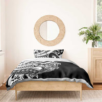 Black White Marquesas Islands Bedding Set Marquesan Matatiki Hammerhead Shark Patutiki - Polynesian Pride