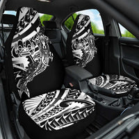 Black White Marquesas Islands Car Seat Cover Marquesan Matatiki Hammerhead Shark Patutiki - Polynesian Pride