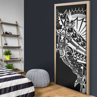 Black White Marquesas Islands Door Cover Marquesan Matatiki Hammerhead Shark Patutiki LT14 - Polynesian Pride