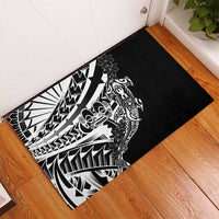 Black White Marquesas Islands Rubber Doormat Marquesan Matatiki Hammerhead Shark Patutiki - Polynesian Pride