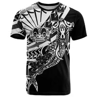 Black White Marquesas Islands T Shirt Marquesan Matatiki Hammerhead Shark Patutiki - Polynesian Pride