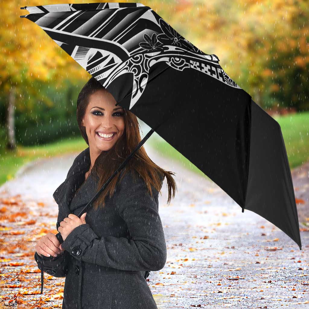 Black White Marquesas Islands Umbrella Marquesan Matatiki Hammerhead Shark Patutiki - Polynesian Pride