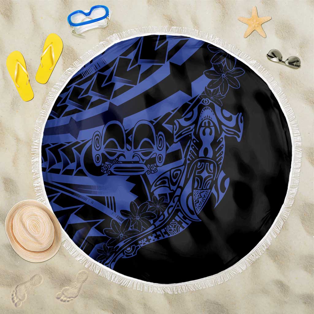 Blue Marquesas Islands Beach Blanket Marquesan Matatiki Hammerhead Shark Patutiki - Polynesian Pride