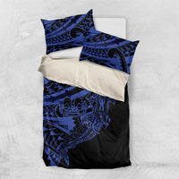 Blue Marquesas Islands Bedding Set Marquesan Matatiki Hammerhead Shark Patutiki - Polynesian Pride