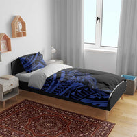 Blue Marquesas Islands Bedding Set Marquesan Matatiki Hammerhead Shark Patutiki - Polynesian Pride