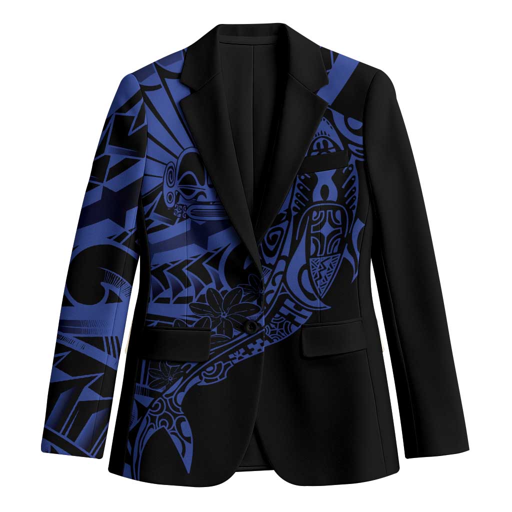 Blue Marquesas Islands Blazer Marquesan Matatiki Hammerhead Shark Patutiki - Polynesian Pride