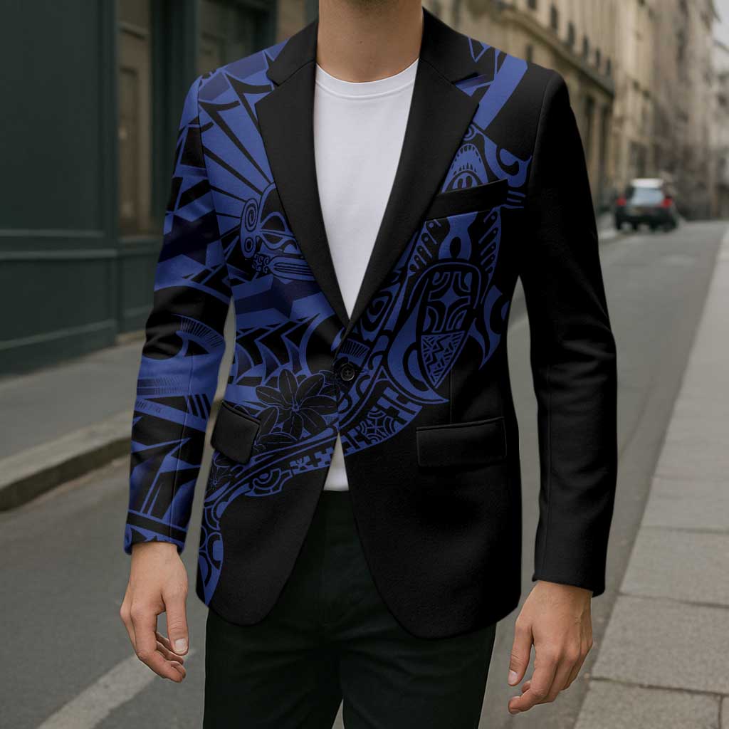 Blue Marquesas Islands Blazer Marquesan Matatiki Hammerhead Shark Patutiki - Polynesian Pride