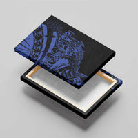 Blue Marquesas Islands Canvas Wall Art Marquesan Matatiki Hammerhead Shark Patutiki - Polynesian Pride