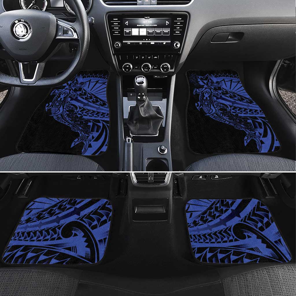 Blue Marquesas Islands Car Mats Marquesan Matatiki Hammerhead Shark Patutiki - Polynesian Pride