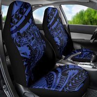 Blue Marquesas Islands Car Seat Cover Marquesan Matatiki Hammerhead Shark Patutiki - Polynesian Pride