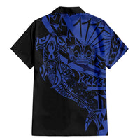 Blue Marquesas Islands Family Matching Mermaid Dress and Hawaiian Shirt Marquesan Matatiki Hammerhead Shark Patutiki - Polynesian Pride