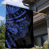 Blue Marquesas Islands Garden Flag Marquesan Matatiki Hammerhead Shark Patutiki - Polynesian Pride