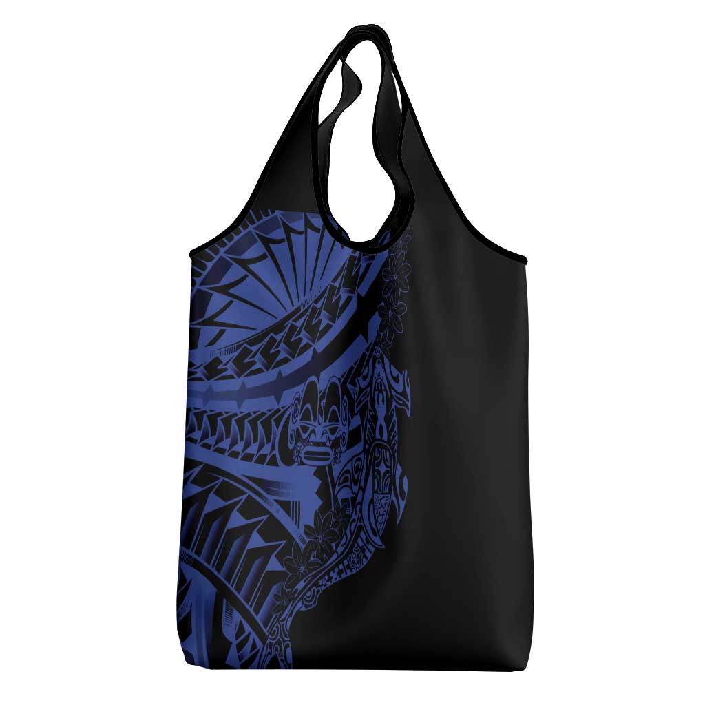 Blue Marquesas Islands Grocery Bag Marquesan Matatiki Hammerhead Shark Patutiki - Polynesian Pride