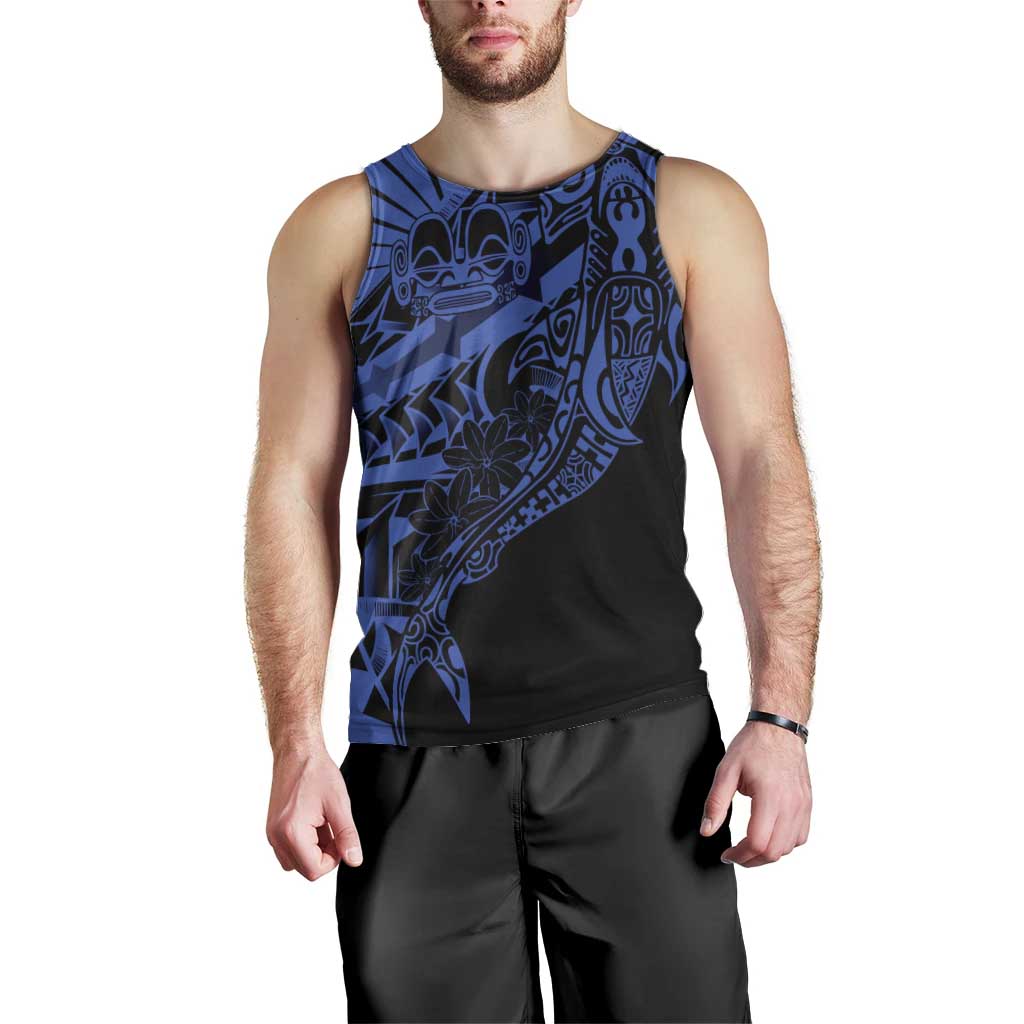 Blue Marquesas Islands Men Tank Top Marquesan Matatiki Hammerhead Shark Patutiki - Polynesian Pride