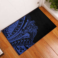 Blue Marquesas Islands Rubber Doormat Marquesan Matatiki Hammerhead Shark Patutiki - Polynesian Pride