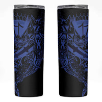 Blue Marquesas Islands Skinny Tumbler Marquesan Matatiki Hammerhead Shark Patutiki - Polynesian Pride