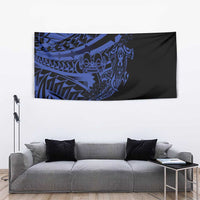 Blue Marquesas Islands Tapestry Marquesan Matatiki Hammerhead Shark Patutiki - Polynesian Pride