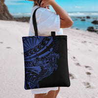 Blue Marquesas Islands Tote Bag Marquesan Matatiki Hammerhead Shark Patutiki - Polynesian Pride