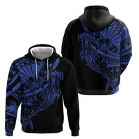 Blue Marquesas Islands Zip Hoodie Marquesan Matatiki Hammerhead Shark Patutiki - Polynesian Pride