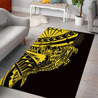 Yellow Marquesas Islands Area Rug Marquesan Matatiki Hammerhead Shark Patutiki - Polynesian Pride