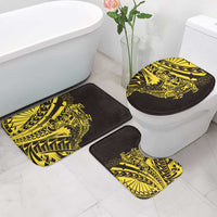 Yellow Marquesas Islands Bathroom Set Marquesan Matatiki Hammerhead Shark Patutiki - Polynesian Pride