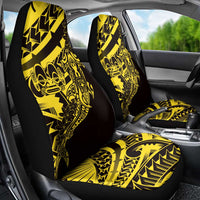 Yellow Marquesas Islands Car Seat Cover Marquesan Matatiki Hammerhead Shark Patutiki - Polynesian Pride