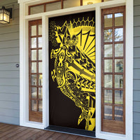 Yellow Marquesas Islands Door Cover Marquesan Matatiki Hammerhead Shark Patutiki LT14 - Polynesian Pride