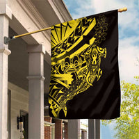 Yellow Marquesas Islands Garden Flag Marquesan Matatiki Hammerhead Shark Patutiki - Polynesian Pride