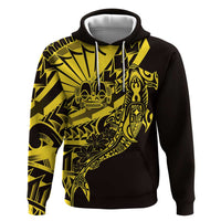 Yellow Marquesas Islands Hoodie Marquesan Matatiki Hammerhead Shark Patutiki - Polynesian Pride