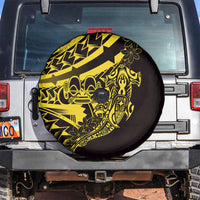Yellow Marquesas Islands Spare Tire Cover Marquesan Matatiki Hammerhead Shark Patutiki - Polynesian Pride