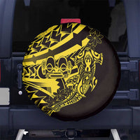 Yellow Marquesas Islands Spare Tire Cover Marquesan Matatiki Hammerhead Shark Patutiki - Polynesian Pride