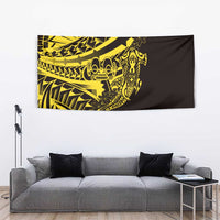 Yellow Marquesas Islands Tapestry Marquesan Matatiki Hammerhead Shark Patutiki - Polynesian Pride