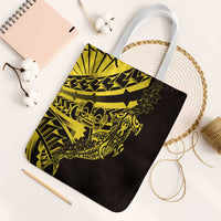 Yellow Marquesas Islands Tote Bag Marquesan Matatiki Hammerhead Shark Patutiki - Polynesian Pride
