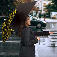 Yellow Marquesas Islands Umbrella Marquesan Matatiki Hammerhead Shark Patutiki - Polynesian Pride