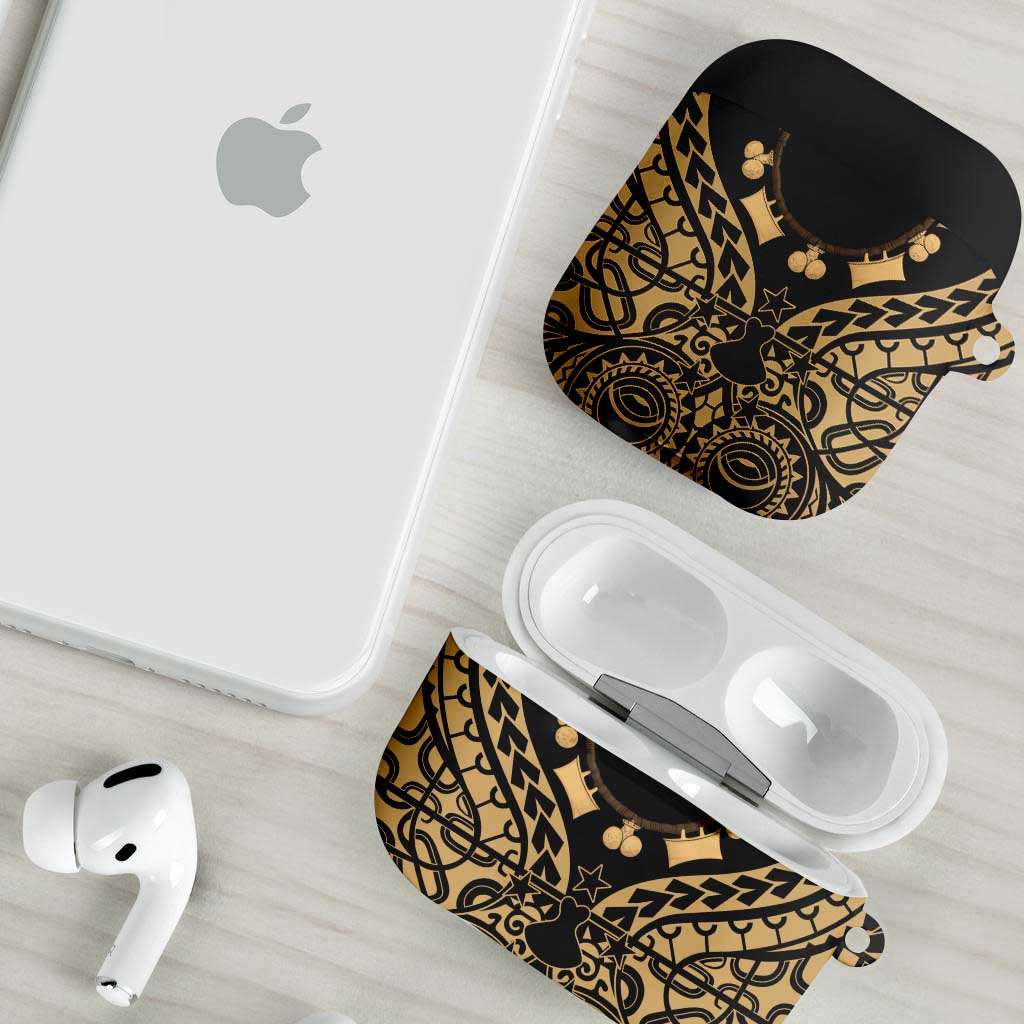 Austral Islands AirPods Case Tuhaa Pae Penu Stars Necklace Gold - Polynesian Pride